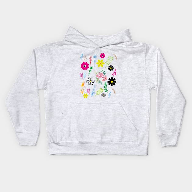 Funny Flowers Collection Kids Hoodie by twistore